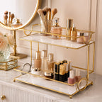 2 Layers Cosmetics Organizer for Dressing Table – Elegant Makeup & Skincare Storage Rack