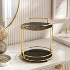 2 Layers Cosmetics Makeup Organizer Stand – Elegant Vanity Storage Rack for Makeup, Skincare & Perfumes