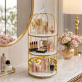 3 Layers Cage Cosmetics Storage Organizer – Multi-Tier Makeup & Skincare Storage Rack for Vanity, Bathroom & Dressing Table