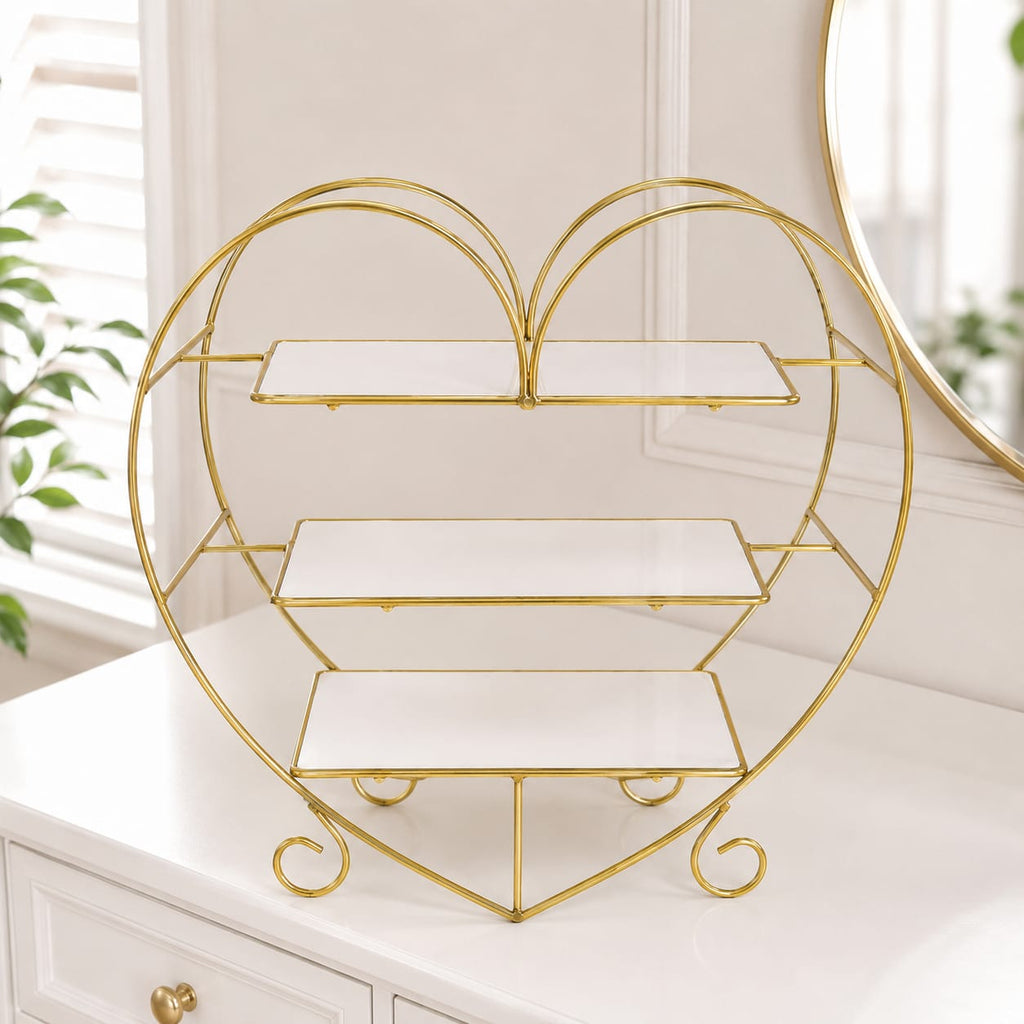 Hafsa Heart Shape 3 Layers Cosmetics & Food Organizer