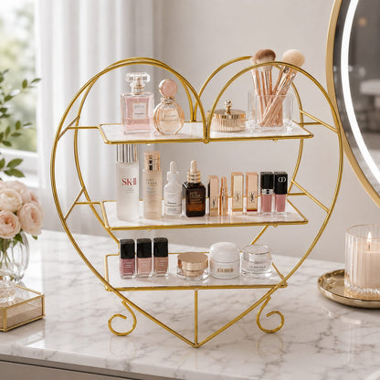 Hafsa Heart Shape 3 Layers Cosmetics & Food Organizer
