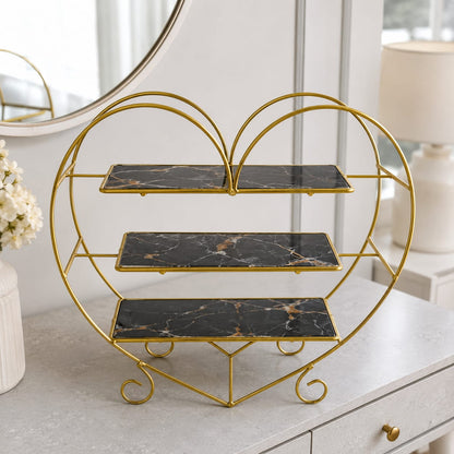 Hafsa Heart Shape 3 Layers Cosmetics & Food Organizer