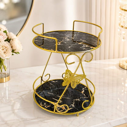 2 Layers Butterfly Organizer Stand – Elegant Multi-Purpose Storage Rack