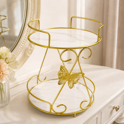 2 Layers Butterfly Organizer Stand – Elegant Multi-Purpose Storage Rack