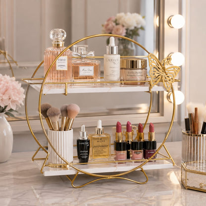 Hafsa Butterfly 2 Layers Cosmetics Organizer