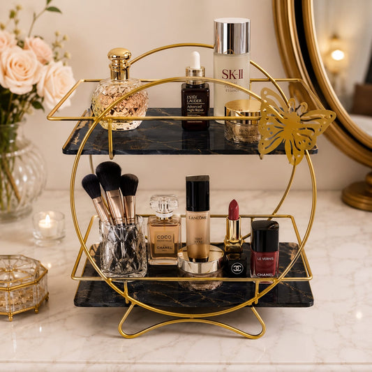 Hafsa Butterfly 2 Layers Cosmetics Organizer