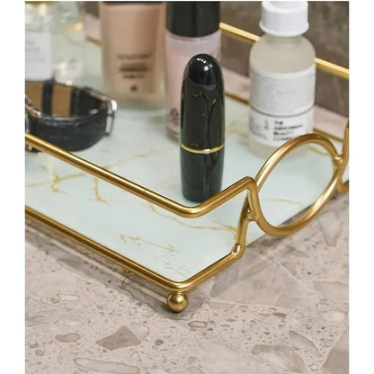 Premium Quality Rectangular Cosmetics Decorative Tray – Elegant Vanity Organizer for Makeup & Skincare