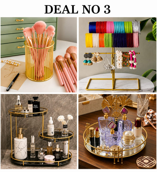 Hafsa Decor Deal No. 3 – Trendy 4 Articles Home & Vanity Organizer Set