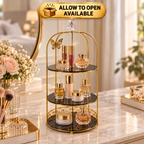 Butterfly 3 Layers Cosmetics Cage Organizer – Elegant Rotating Makeup & Jewelry Storage Rack