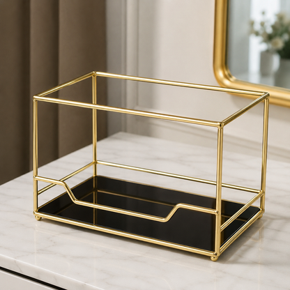 Elegant Gold Vanity Storage Basket
