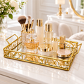 Luxury Golden Mirror Cosmetic Organizer Tray