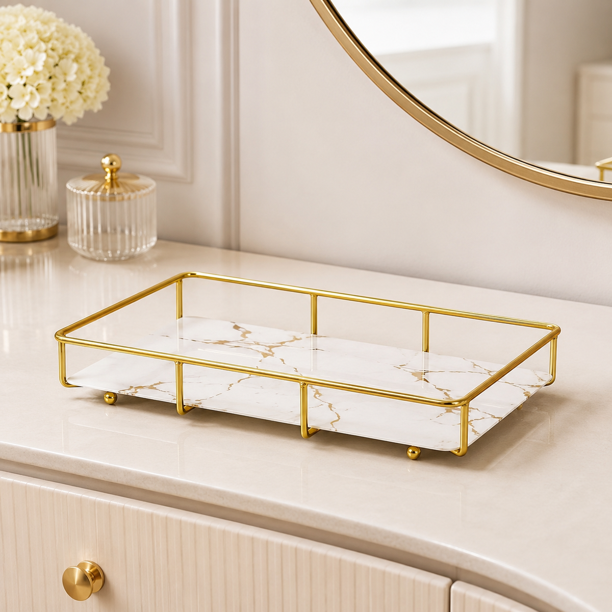 Premium Cosmetics Storage & Display Tray – Elegant Vanity Organizer