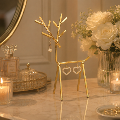 Luxury Golden Deer Jewelry Stand – Earrings & Accessories Organizer