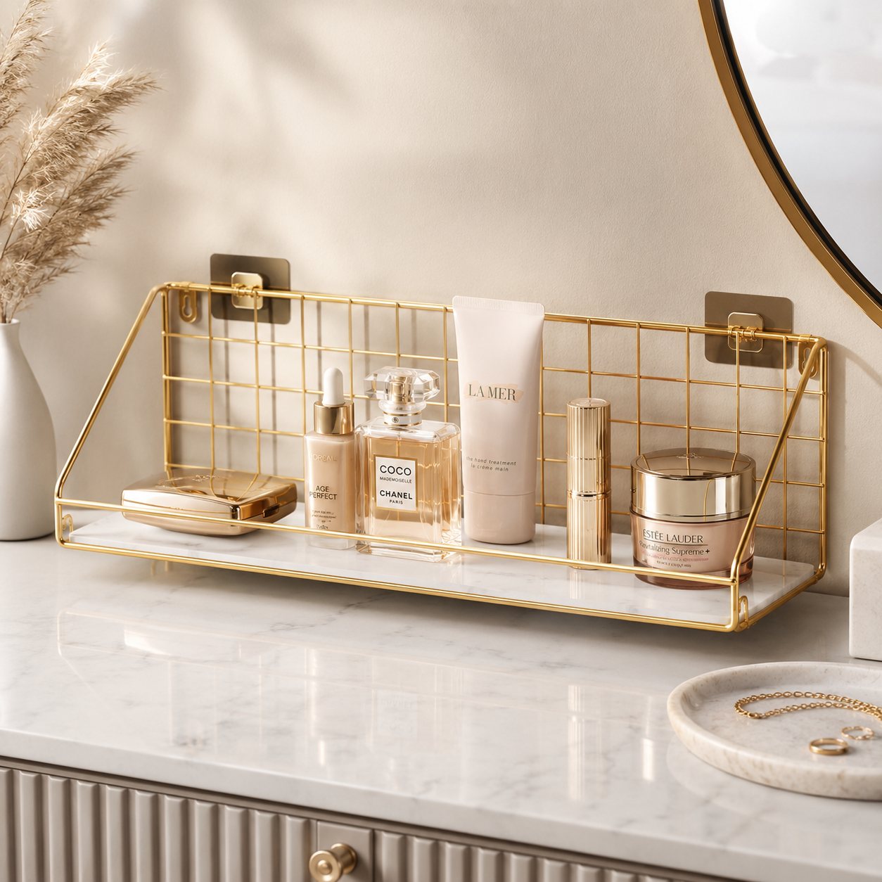 Multipurpose Wall Mounted Bathroom Storage Rack | Space-Saving Organizer Shelf for Toiletries & Accessories
