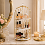 Luxury 3-Tier Golden Cage Cosmetic & Perfume Organizer