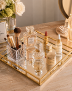 Luxury Gold Mirror Tray – Cosmetic & Perfume Organizer