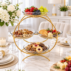 Luxury Golden 4-Tier Serving Stand without Plates Elegant Round Fruit, Dry Fruit & Dessert Organizer 🌟🌟🌟🌟🌟