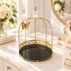 Hafsa 1-Layer Butterfly Single Cage Organizer – Elegant Cosmetic & Vanity Storage Rack