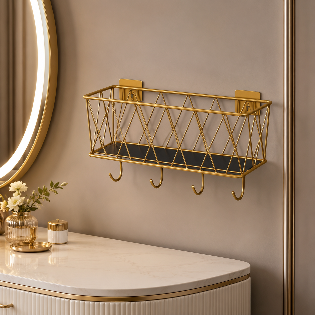 Multipurpose Wall Mounted Storage Rack – Space Saving Organizer for Kitchen, Bathroom & Home
