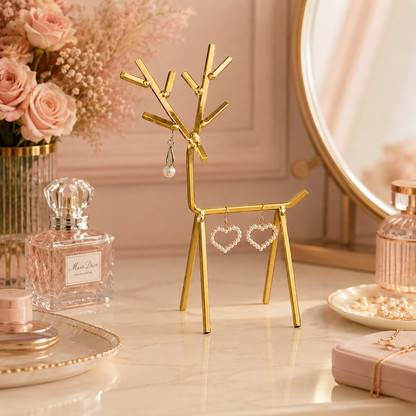 Luxury Golden Deer Jewelry Stand – Earrings & Accessories Organizer