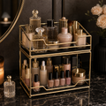 Luxury 2 Tier Gold Cosmetic Organizer Tray