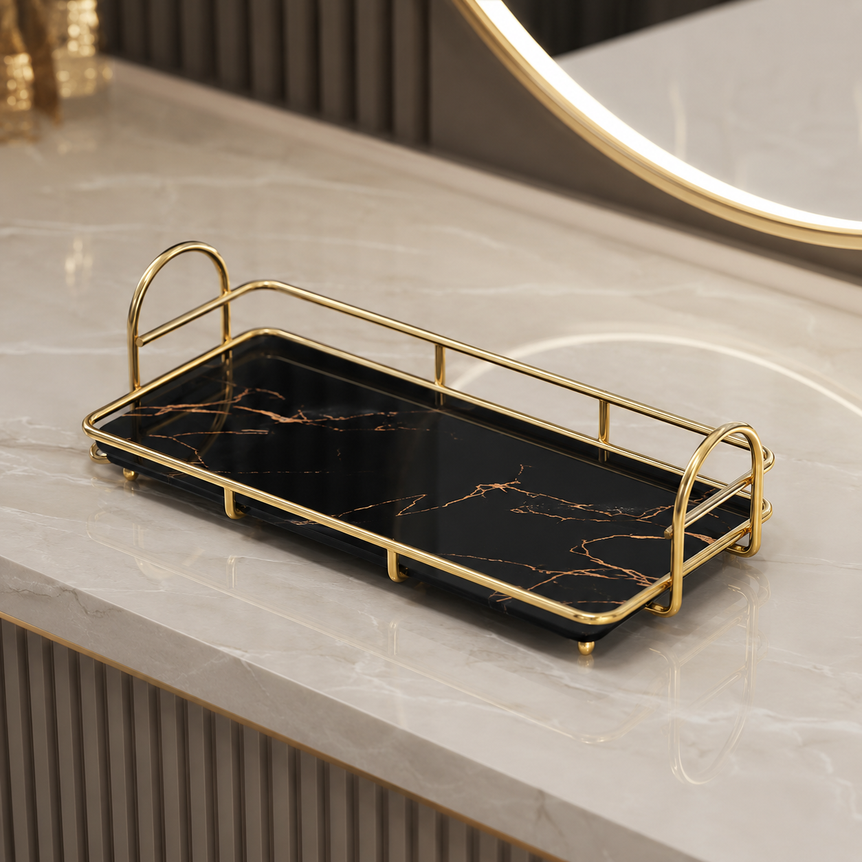 Elegant Display Tray for Makeup, Lipstick, Perfume & Jewelry Organizer