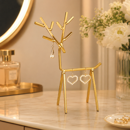 Luxury Golden Deer Jewelry Stand – Earrings & Accessories Organizer