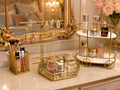 Deal No 4-Luxury Gold Vanity Organizer - 4 Pcs Makeup & Jewelry Storage Set