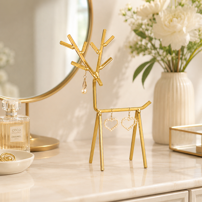 Luxury Golden Deer Jewelry Stand – Earrings & Accessories Organizer