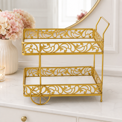 Luxury Gold 2-Tier Cosmetic Organizer Tray
