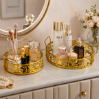 Premium Round Set of 2 Cosmetics & Serving Trays