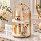 2 Layers Cosmetics Cage Organizer – Stylish Makeup & Skincare Storage Rack