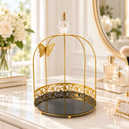 Hafsa 1-Layer Butterfly Single Cage Organizer – Elegant Cosmetic & Vanity Storage Rack