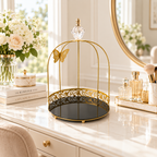 Hafsa 1-Layer Butterfly Single Cage Organizer – Elegant Cosmetic & Vanity Storage Rack
