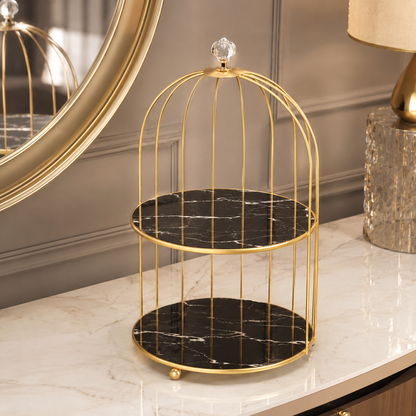 2 Layers Cosmetics Cage Organizer – Stylish Makeup & Skincare Storage Rack