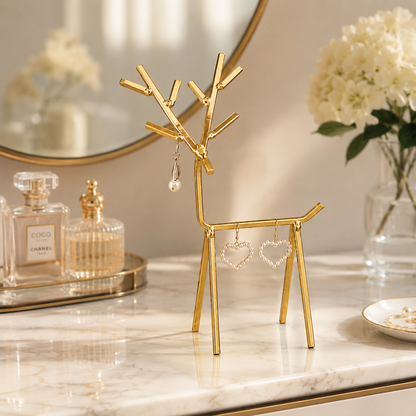 Luxury Golden Deer Jewelry Stand – Earrings & Accessories Organizer