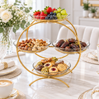 Luxury Golden 4-Tier Serving Stand without Plates Elegant Round Fruit, Dry Fruit & Dessert Organizer 🌟🌟🌟🌟🌟