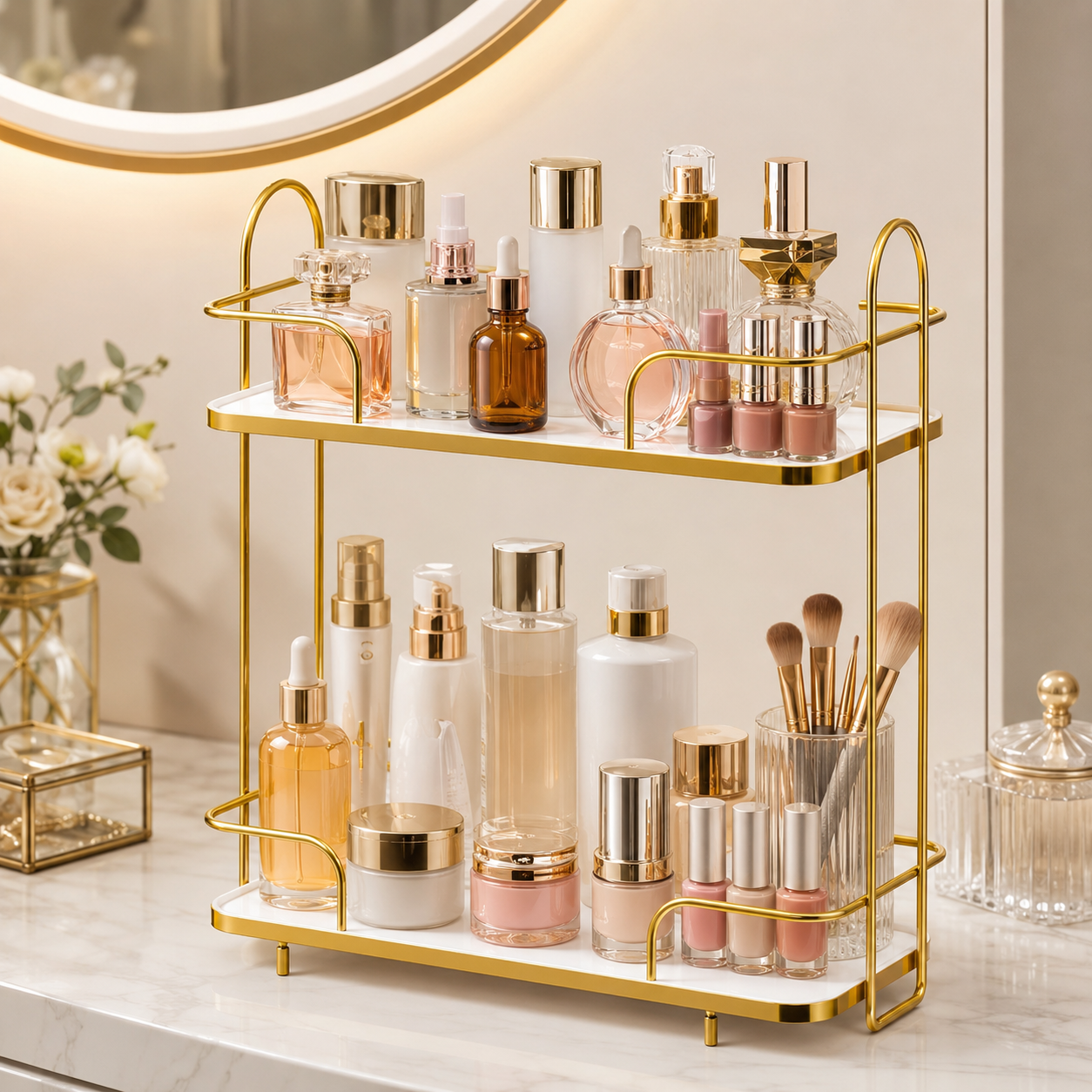 Luxury Makeup Organizer Rack – & Skincare