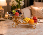 Luxury 2-Tier Golden Butterfly Fruit Serving Stand
